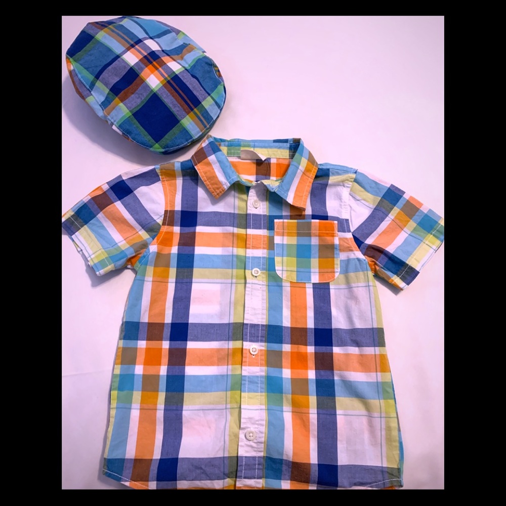 Crazy 8 Button Down Shirt with Matching Hat
